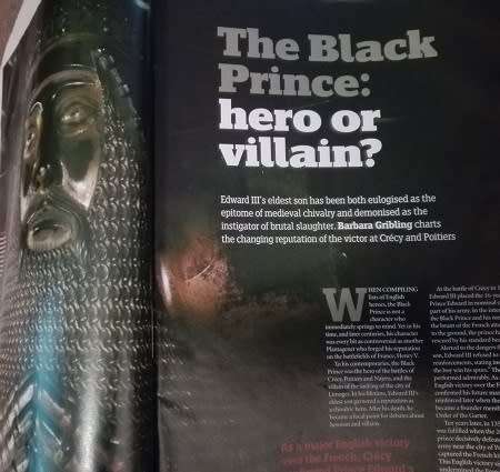 Rare BBC History Magazine. Vol 14. No 1. The Black Prince.