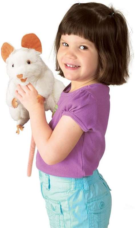 2x White Mice Folkmanis Hand Puppets. Beautiful Crafted Critter Puppets!
