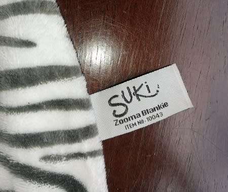 Suki Baby Zooma Zebra Soft Boa - Plush Baby Comfort/Toy Blanket.