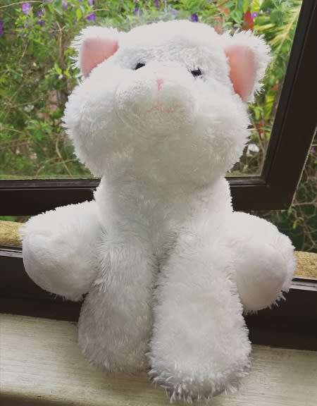 Snug-A-Luvs White Cat by Russ Berrie. 25cm.