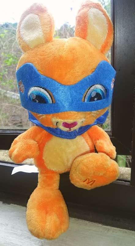 Orange Migros Bunny with mask and cape.  Super soft toy!  Special Price!!