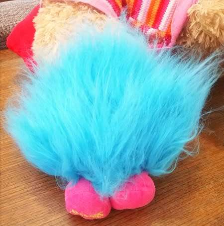 Shnooks Shazam a plush Troll Toy with Pink & Turquoise Hair!  18cm.
