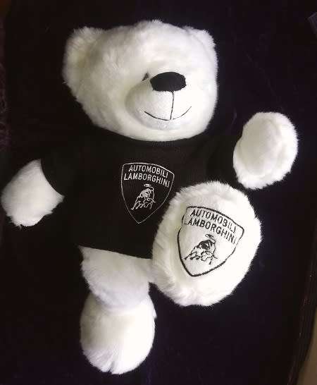 RARE Automobili Lamborghini Polar Bear Soft Toy!  40cm.