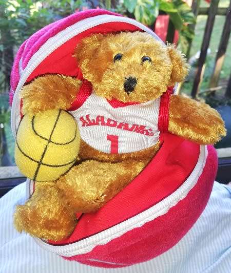 Alabama Crimson Tide Stuffed Bear in a Ball - Basketball!  Great Price!