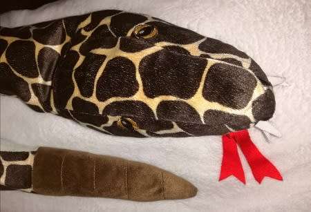 Slippy the Rattle Snake Hand Puppet.  Beautiful, plush soft toy with rattle tail!  145cm.
