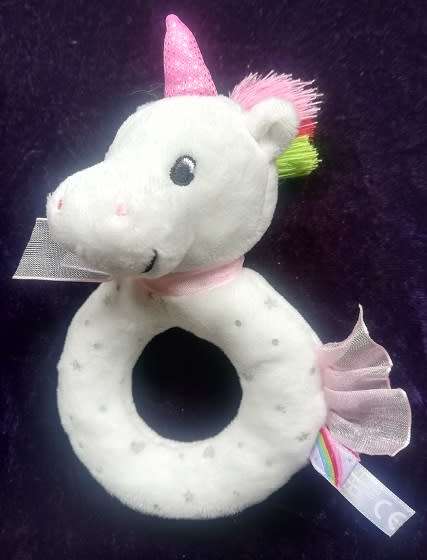 Cute Unicorn Rattle Ring.  15cm.