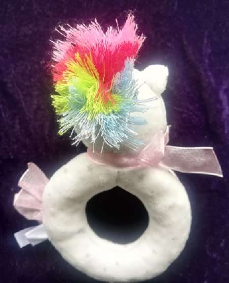 Cute Unicorn Rattle Ring.  15cm.