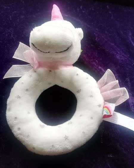 Cute Unicorn Rattle Ring.  15cm.