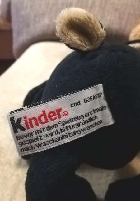 Kinder Black Sheep soft toy.  Cute as a Button!  25cm.