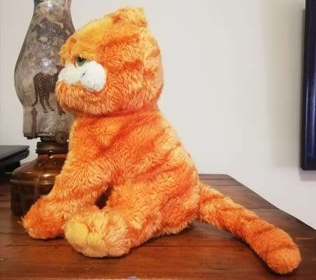 Garfield looking for trouble!  Plush soft toy! 28cm. Great Price!!