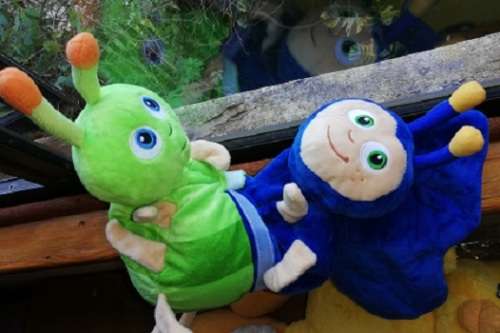 Baby`s First Caterpillar. 2 in 1 Green and Blue Reversable Soft Toy!