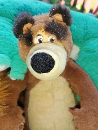 "The Bear" from Masha and the Bear.  Official Simba plush toy.  25cm.