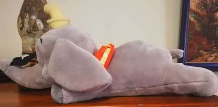Disney's Dumbo with felt feather.  Large plush toy.  45cm.