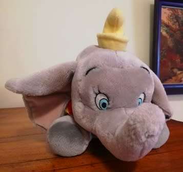 Disney's Dumbo with felt feather.  Large plush toy.  45cm.