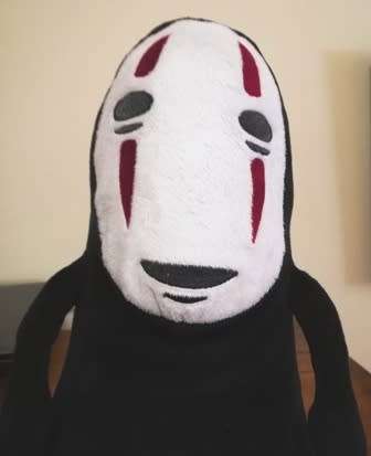 Kaonashi - No Face from "Spirited Away".  Super soft plush toy.  35cm.