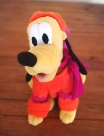 Pluto with a Orange Sweater. A Walt Disney Company Plush Soft Toy. 25cm.