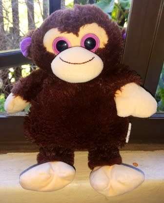 Cozy Cuddly Monkey Toy with Removable Heat Pack. Microwavable Winter Warmer. 32cm.