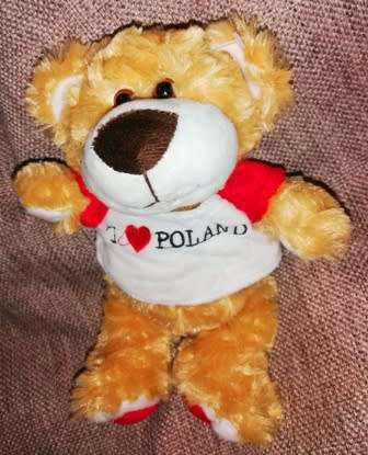 I Love Poland!  Cute little plush teddy bear!  25cm.