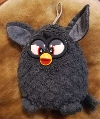 Official Black Magic Furby 2013 Famosa Hasbro. Fire eyes. RARE plush toy.