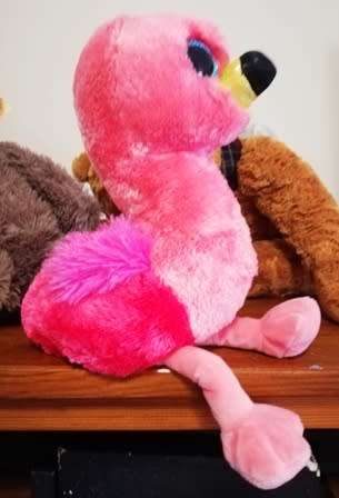 TY Silk.  Gilda Beanie Boo Plush Flamingo.  35cm.