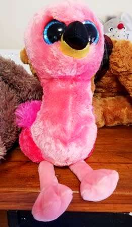 TY Silk.  Gilda Beanie Boo Plush Flamingo.  35cm.