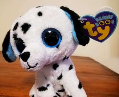 TY Beanie Boos "Fetch" the Dalmatian Dog. Solid Eyes. Retired with Tags. 16cm.