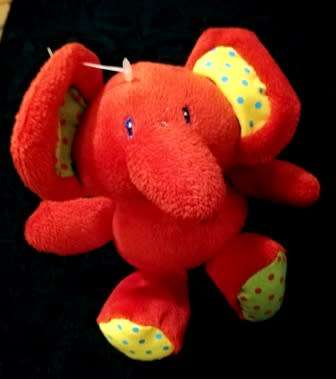 Cute little red Elephant. Soft toy. 18cm.
