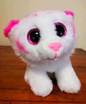 Velvety TY Beanie Boo Tabor Classic Tiger. Glitter eyes. 15cm.
