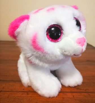 Velvety TY Beanie Boo Tabor Classic Tiger. Glitter eyes. 15cm.