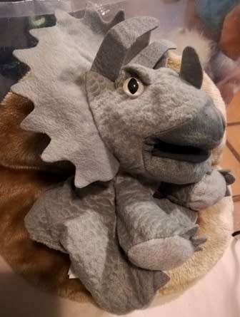 Jurassic World Triceratops. Plush Hand Puppet. 30cm.