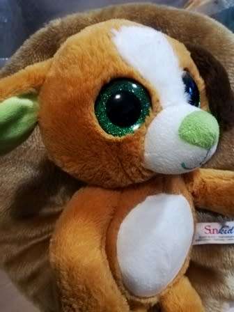 Beautiful little Fudge!  The Sunkid glitter eye Puppy.  33cm.