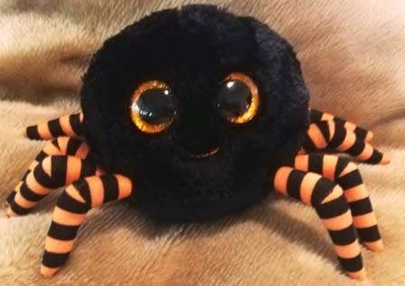 TY Beanie Boo Crawley the Spider. Glitter eyes. 15cm.