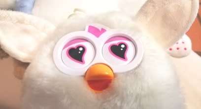 Official White Furby 2013 Famosa Hasbro. Heart eyes. RARE plush toy.