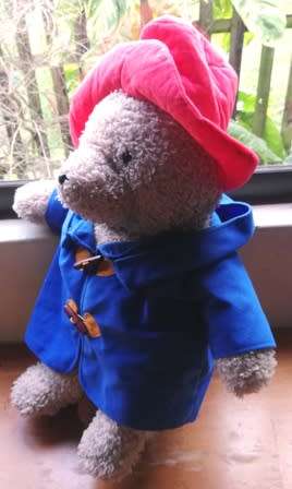 Pre-Loved Paddington Bear with Blue Coat and Red Hat. 60cm.