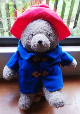 Pre-Loved Paddington Bear with Blue Coat and Red Hat. 60cm.