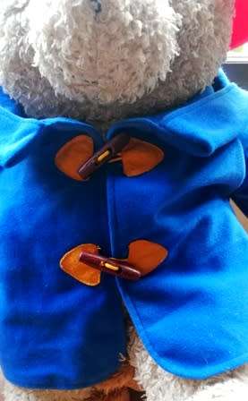 Pre-Loved Paddington Bear with Blue Coat and Red Hat. 60cm.