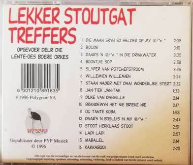 Lekker Stoutgat Treffers 16 van die Beste!  CD.