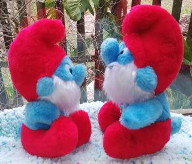 Rare 2x Vintage Peyo Wallace Berrie & Co Papa Smurfs. 1983.