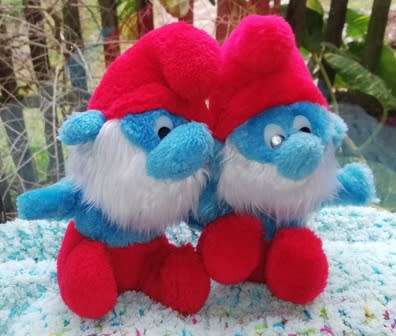 Rare 2x Vintage Peyo Wallace Berrie & Co Papa Smurfs. 1983.