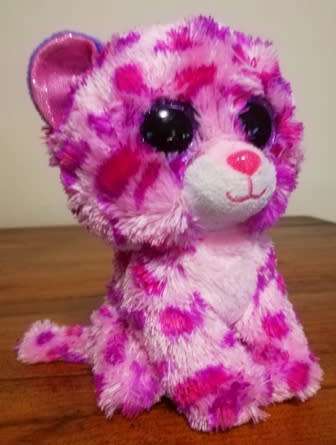 TY. Glamour the Beanie Boo. Plush Leopard with Glittery Eyes and Nose. 16cm.