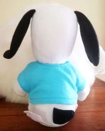 Happiness is a hug from Snoopy in a blue T-Shirt! 17cm. Bargain!