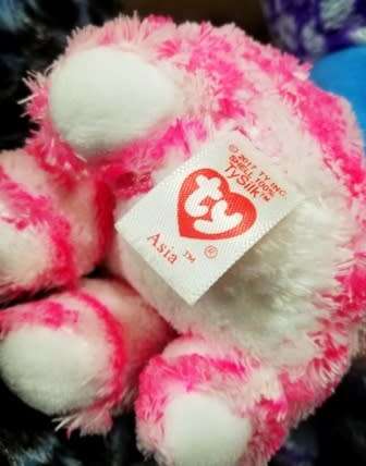 TY. Asia the Beanie Boo. Plush Tiger with Glittery Eyes and Nose. 16cm.