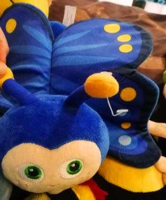 Baby's First Caterpillar. 2 in 1 Green and Blue Reversable Soft Toy! 30cm.