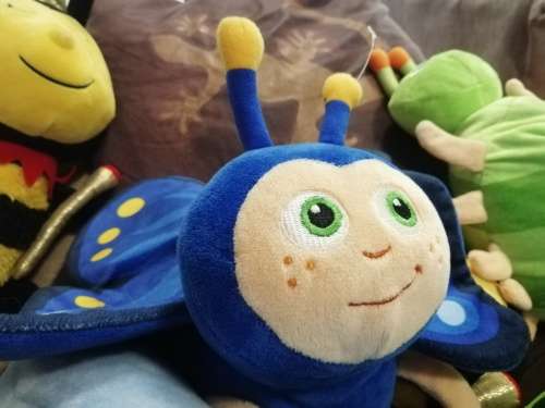 Baby's First Caterpillar. 2 in 1 Green and Blue Reversable Soft Toy! 30cm.