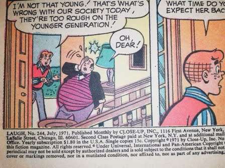 Vintage 1971! Laugh - Archie Comic Book. Dress Rehearsal July No: 244.