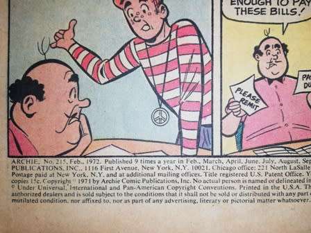 Vintage Archie Comic Book. Changing Times. Feb - 1972. No: 215.