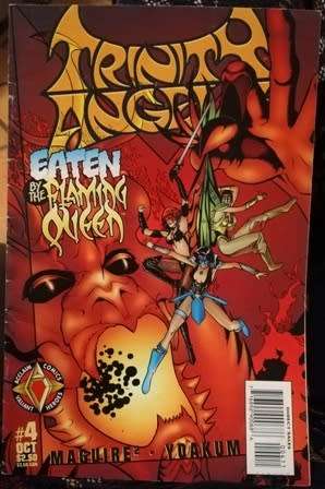 Trinity Angel - Eaten by the Flaming Queen. #4 Oct 1997. Acclaim Comics Valiant Heroes.