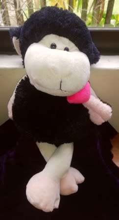 Blackie the Sheep. A cute, I love you black and white plush, soft toy. 42cm.