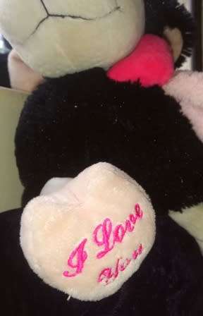 Blackie the Sheep. A cute, I love you black and white plush, soft toy. 42cm.