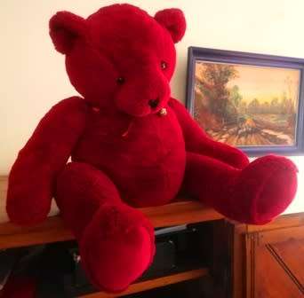 Cupcake the Beautiful Burgundy Teddy Bear! Super Plush Soft Toy! 65cm.